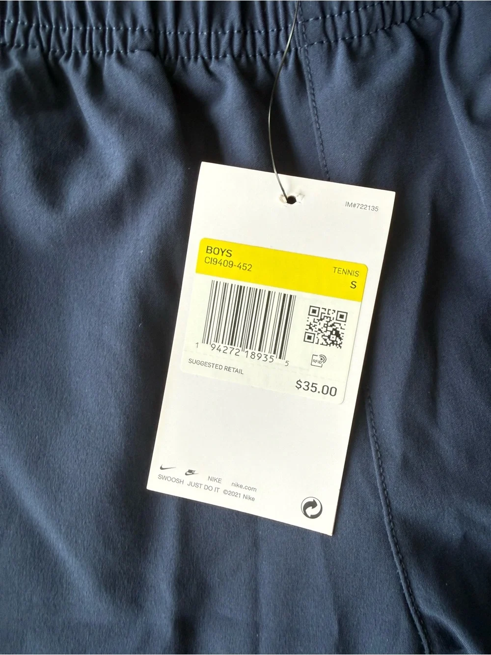 Nike Navy Athletic Performance Shorts with White Swoosh